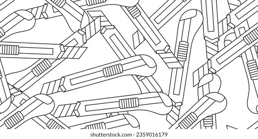 black white cutter seamless pattern