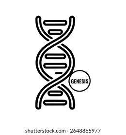 Black and White D N A Helix with Genesis Label double helix