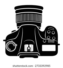 Black and white D S L R camera back view silhouette DSLR camera silhouette black and white camera de