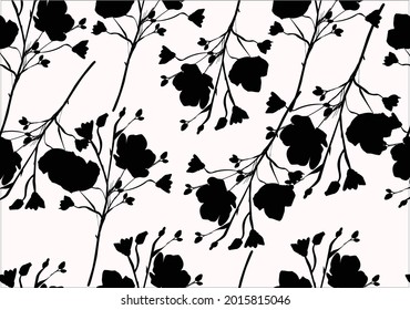 black white daisy flower design hand drawn