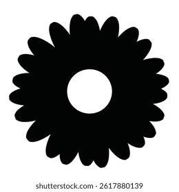 Black And White Daisy Flower Silhouette Isolated On White Background Graphic Resource