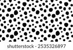 Black and white dalmatian print pattern vector. Abstract dalmatian dog spots background.