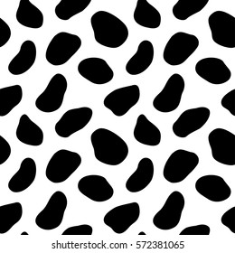 Black and white Dalmatians texture. Seamless pattern. Vector image.