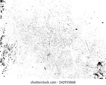 Black and White Damaged Wall Overlay Vector Texture . 