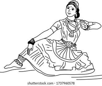 Black and White Dancer Vector Cartoon