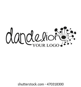 black and white dandelion logo