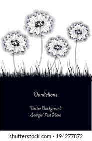 black and white dandelion silhouettes