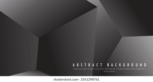 Black white dark gray abstract background. minimal abstract white background, Geometric pattern shape Shadow, 3d effect.