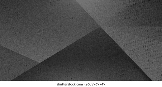 Black white dark gray abstract background. Geometric pattern shape. Line triangle polygon angle. Gradient. Shadow. Matte. 3d effect