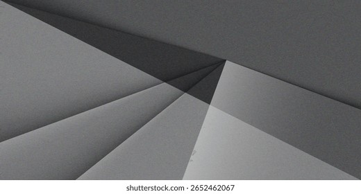 Fundo abstrato branco preto cinza escuro. Forma geométrica do padrão. Ângulo do polígono do triângulo de linha. Gradiente. Sombra. Fosco. efeito 3d. Grungy de grãos ásperos. Design.