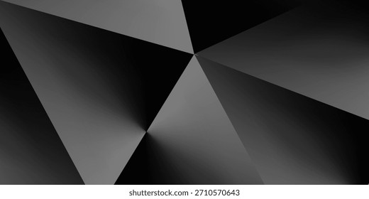 Fondo abstracto gris oscuro blanco negro. Forma de patrón geométrico. Ángulo de polígono de triángulo de línea. Gradiente. Sombra. Mate. Efecto 3D. Grano áspero, grungy. Diseño.