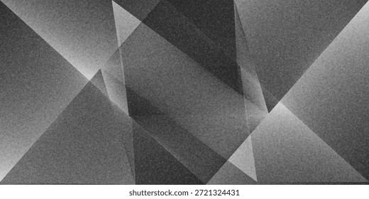 Black white dark gray abstract background. Geometric pattern shape. Line triangle polygon angle. Gradient. Shadow. Matte. 3d effect. Rough grain grungy. Design. Template. Presentation.