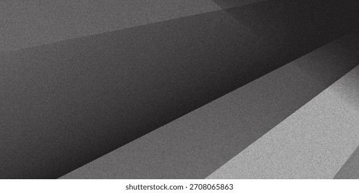 Black white dark gray silver abstract pattern background. Geometric shape. Line triangle angle fold polygon diamond 3D. Gradient. Rough grain noise. Light shadow. Matte shimmer. Design. Minimum.