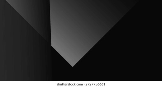 Fundo preto branco cinza escuro prata padrão abstrato. Forma geométrica. Losango de polígono de dobra triangular de linha 3D. Gradiente. Ruído de grãos ásperos. Sombra clara. Matte shimmer. Design. Mínimo.