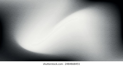 Black white dark gray silvery abstract background. Color gradient. Wave. Rough grain grainy grungy noise dust.