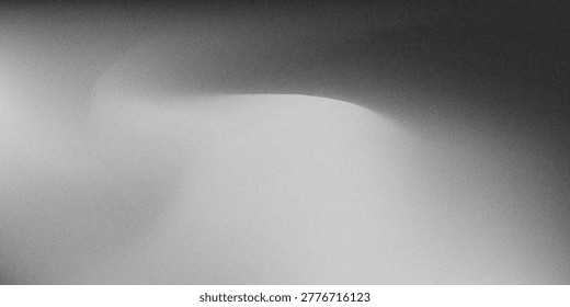 Black white dark gray silvery abstract background. Color gradient. Wave. Rough grain grainy grungy noise dust. Brushed matte shimmery blur. Light. Metallic steel metal effect. Design.