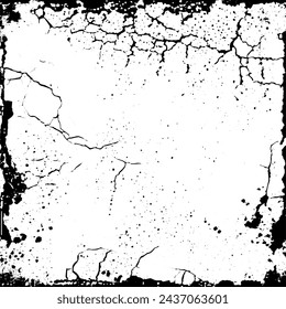 Black and White Darkness Distressed Frame Rusty Orange Weathered