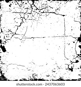 Black and White Darkness Distressed Frame Rusty Orange Weathered