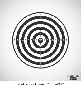 black and white dartboard vector icon