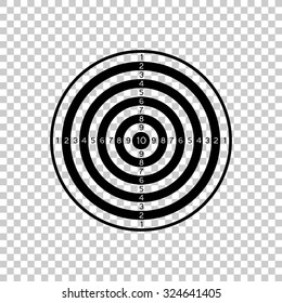 black and white dartboard vector icon - black illustration