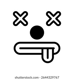 Ícone de Dead Face em Preto e Branco que retrata humor e desenhos animados