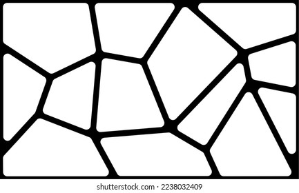 black white decoration alternative background stained glass pattern. stone texture wall pattern.abstract geometric shapes vector pattern for your background decoration