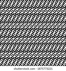 Schwarz-Weiß-Dekoration mit geometrischen Elementen aus gebrochenen Linien und Punkten. Ethnische Tradition.