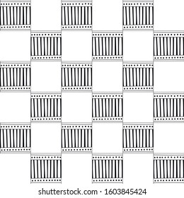 Black and white decorative background for coloring book, page. Seamless geometric pattern. Doodle illustration