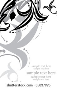 black and white decorative background with place for text