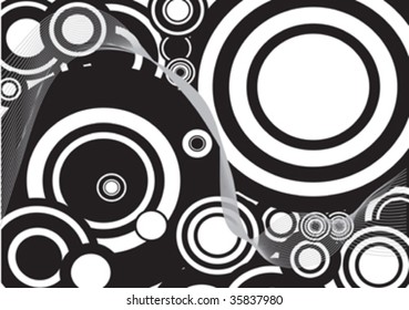 black and white decorative circle background