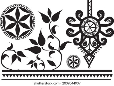 Black and white decorative highlander patterns