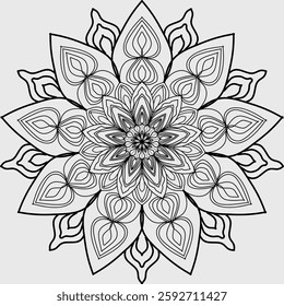 Black and White Decorative Madala Vector Art Graphic, Template, design, Background, Chakra, Vector, Art, illustration, Website Banner, Posters, Card