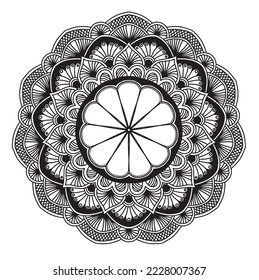 Black and White Decorative Mandala Vector Art Graphic, Template, design, Background, Chakra, Vector, Art, illustration, Website Banner, Posters, Card