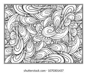 Black and white decorative ornamental coloring page
