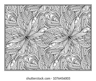 Black and white decorative ornamental coloring page