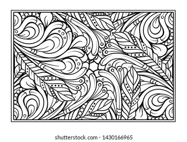 Black and white decorative ornamental coloring page