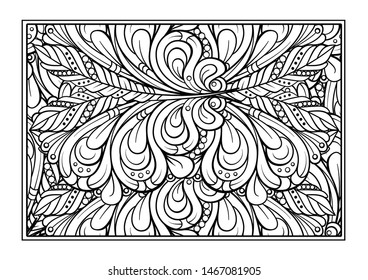 Black and white decorative ornamental coloring page