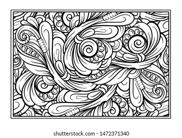 Black and white decorative ornamental coloring page