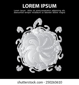 Black - white decorative turtle. Branded cover booklet, pamphlet.