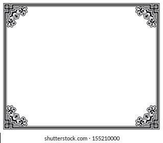 black and white decorative vector frame