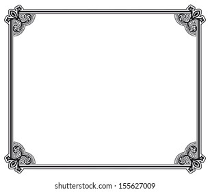 black and white decorative vector frame