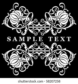Black And White Decorative Vintage Ornate Banner
