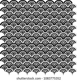 Black and white decorative wallpaper background pattern