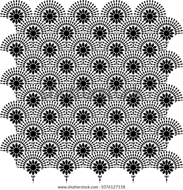 Black White Decorative Wallpaper Background Pattern Stock Vector