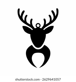 Black and white deer head silhouette.