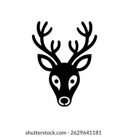 Black and white deer head silhouette.