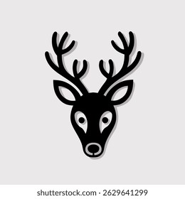 Black and white deer head silhouette.
