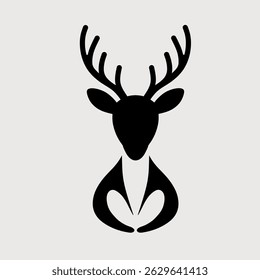 Black and white deer head silhouette.