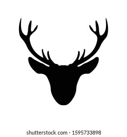 Black White Deer Icon Logo Stock Vector (Royalty Free) 1595733898 ...