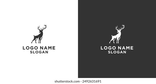 black and white deer logo